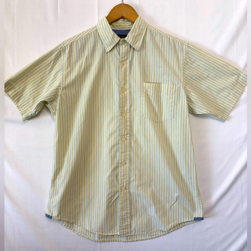 CLUB ROOM Yellow Striped Button Up Shirt Size Medium